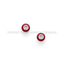 Traje de plata de joyería Crystal Stud Earrings para Lady